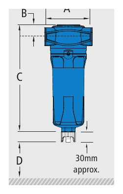 Schéma coté d’encombrement de la fiche technique