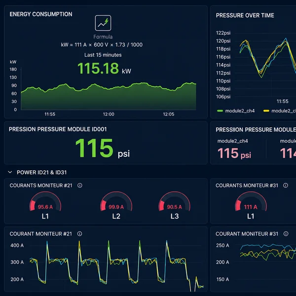 Graphique en ligne — tableau de bord en temps réel